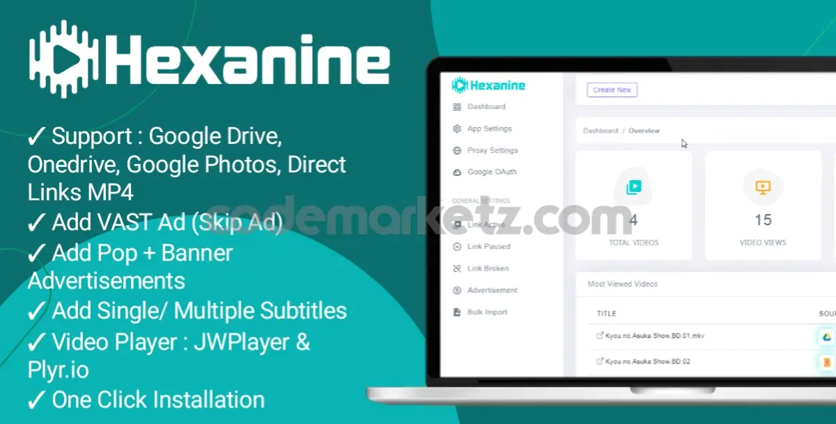 Hexanine - Video Player Google Drive & Rotating Proxies