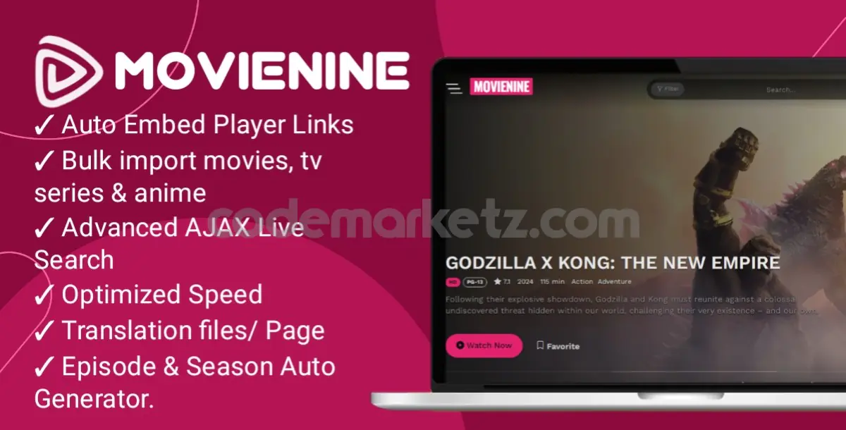 Movienine - Themes WordPress Movies & TV Series + Auto Embed